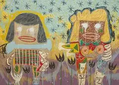 Resting Near Cliffside Tulips by Adam Handler, 2019, Oil stick and acrylic on canvas, offered Dec 2020