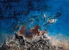 Zao Wou-ki, Ciel, terre et poussiere, 1957, Oil on canvas