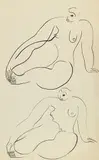 Two Seated Nudes by Sanyu, 1920-1930s, Ink on paper, sold Dec 2017