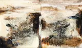 23.9.76 (diptych) by Zao Wou-ki, 1976, Oil on canvas, sold Jun 2015