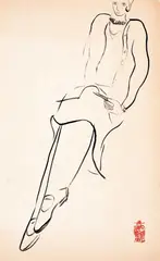 Figure by Sanyu, Ink on paper, sold Jun 2009