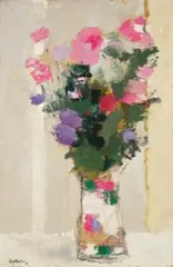 Bernard Cathelin, Bouquet au vase de Chine, 1971, Oil on canvas