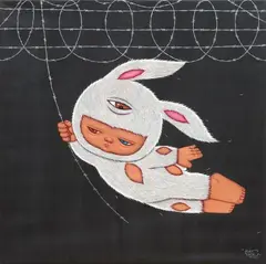 Playground's Border No.3 by Alex Face, 2020, Oil, acrylic, spray on linen, sold Jun 2024