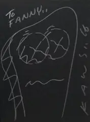 Drawing by Kaws, 2016, Marker pen on paper, sold Dec 2019