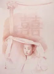 Wang Yidong, Nuptial Chamber, 2003, Color pencil on paper