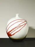 Wang Shiu-kung, White Vase With Red Glaze Landscape Decoration, 1999, Ceramics