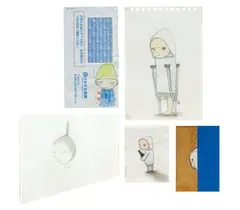 Pension Agency; Fighter; Little My;  
Got Buzzed ; Deep Blue (A set of 5) by Ryoichi Yamazaki, 2013, 2018, 2012, 2011, 2024, Pencil, color on paper; oil on board, sold May 2026