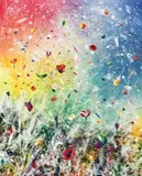 Thierry Feuz, Silent Winds Vega, 2019, Lacquer, oil, acrylic and glitter on canvas