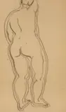 Standing Nude by Sanyu, 1920s-1930s, Charcoal on paper, sold Jun 2019
