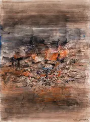 Zao Wou-ki, Sans titre, 1960, Watercolor and india ink on paper