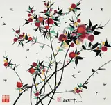 Wu Guanzhong, Fruit Tree, 2000, Ink and color on paper