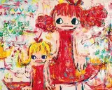 The Sisters by Ayako Rokkaku, 2007, Acrylic on canvas, sold Dec 2020