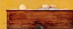 Kim Duck Yoog, Grain Series-Peach, 2004, Mixed media on board