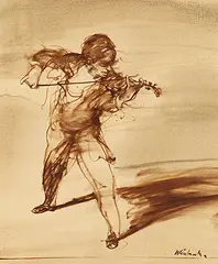Claude Weisbuch, Violoniste, 1991, Oil on canvas