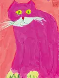 The Pink Cat by Walasse Ting, Acrylic, ink and color on paper, sold Dec 2012