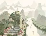 Pang Jiun, Boats Passed Thousands Mount, 2017, Oil on canvas