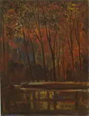 Chen Ching-Jung, Forest in Autumn, c. 1970s, Oil on canvas