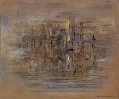 Zao Wou-ki, Ville flottante, 1954, Oil on canvas