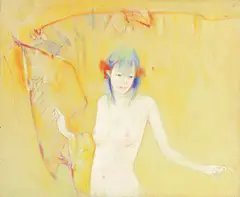Nude by Michell Hwang, 1986, Oil on canvas, sold Dec 2009