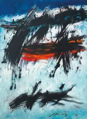 John Way, Sturdy Cypress
Morning Dew (a set of 2), 1998, Oil on Paper