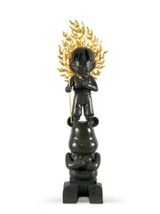 Yang Mao-lin, Fan Deva Rides on Black Bear, 2005, Bronze, gold leaf,edition no. 4/6