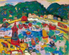 Liāu Kè-chhun, Canal, 1974, Oil on canvas