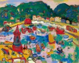 Liāu Kè-chhun, Canal, 1974, Oil on canvas