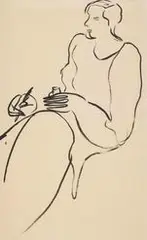 Figure by Sanyu, 1920s-1930s, Ink on paper, sold Dec 2020