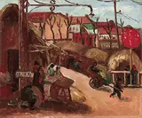 Tan Teng-pho, Street Scene, c. 1929-1933, Oil on canvas