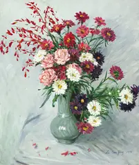 Lu Guo-ying, Vase of Flowers, 1992, Oil on canvas