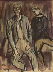 Hung Jui-lin, Miners, 1954, Ink on paper