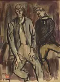 Hung Jui-lin, Miners, 1954, Ink on paper