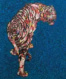 Xue Song, Tiger, 2008, Mixed media on canvas