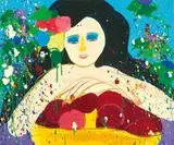 Walasse Ting, Do You Want to Eat My Apples?, 1977, Acrylic on canvas