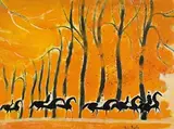 André Brasilier, Hyde Park en Automne, 1972, Oil on canvas