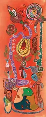 Hong Tong, Figure, 1974, Watercolor and color pen on paper