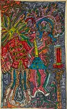 Robert Combas, Le Roi Soleil, 1987, Acrylic on printed fabric