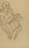 Drawing Lady by Sanyu, 1920-1930s, Charcoal on paper, sold Dec 2017