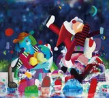 Tom Berenz, Picasso and Santa, 2016, Acrylic, oil on canvas