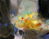 Jeux de surfaces by Chu Teh-chun, 1995, Oil on canvas, offered Jun 2007