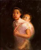 Yee Bon, Mère et enfant (Mother and Child), Oil on canvas