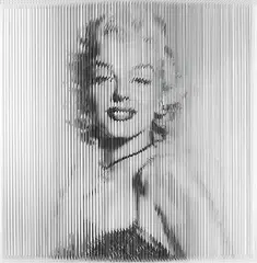 Hong Sung-Chul, Marylin Monroe, 2011, Print on elastic strings, steel frame