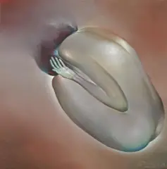 Trung Nguyen, Nude on Rose Back Ground, 1989, Oil on canvas
