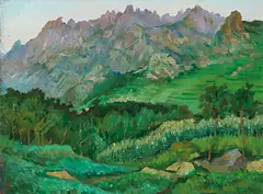 Fei Yifu, Laoshan Mountain, 1976, Oil on canvas