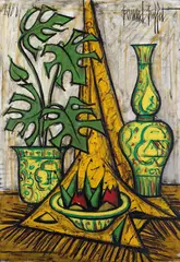 Bernard Buffet, Nature morte au philodendron, 1988, Oil on canvas
