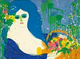 I Bring You Lots, Lots of Flowers by Walasse Ting, 1976, Acrylic on canvas, sold May 2012