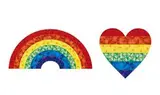 Butterfly Rainbow ; Butterfly Heart (a set of 2) by Damien Hirst, 2020, Laminated Giclée print on aluminium composite panel, edition no. 624/4150 ; 1181/3510, sold Jul 2021