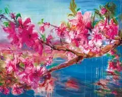 Peach Blossoms Series – Glamorous Lake by Zhou Chunya, 2006, Oil on canvas, sold Jul 2021