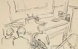 Academie de la Grande Chaumiere by Sanyu, c. 1929, Charcoal and ink on paper, sold Dec 2014