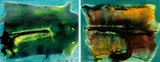 John Way, Peak & Waterfall Series - Dew on Pine; Songs of Bird (a set of 2), 1974, Oil on canvas